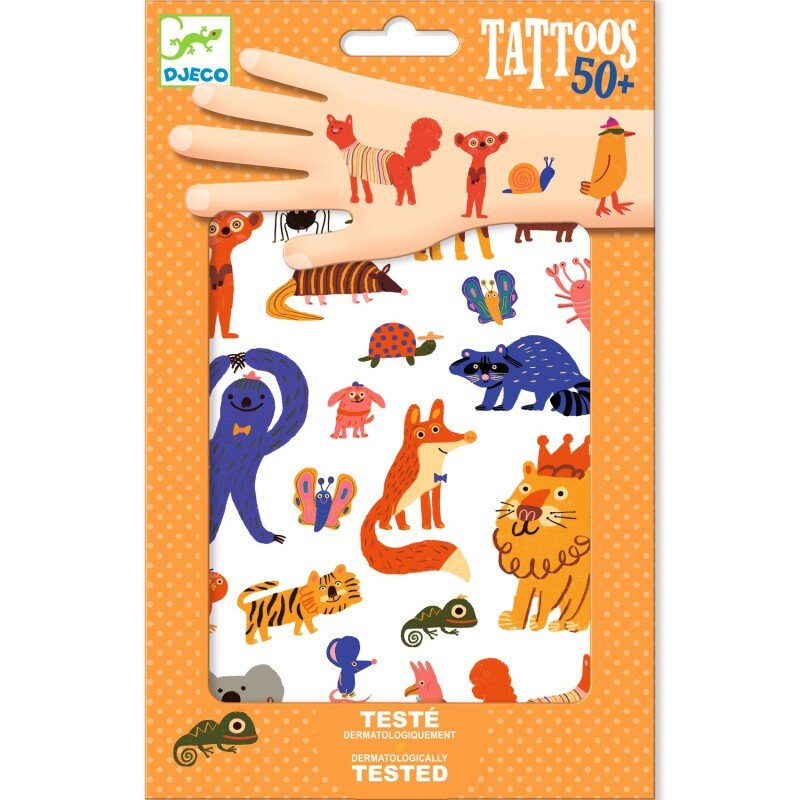 Djeco - Tatuiruotės - Linksmi gyvūnai (50+ tatuiruočių)