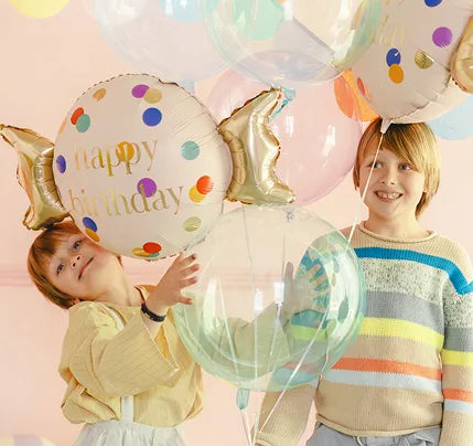 Folinis balionas - Saldainis „Happy Birthday“, 61x37 cm