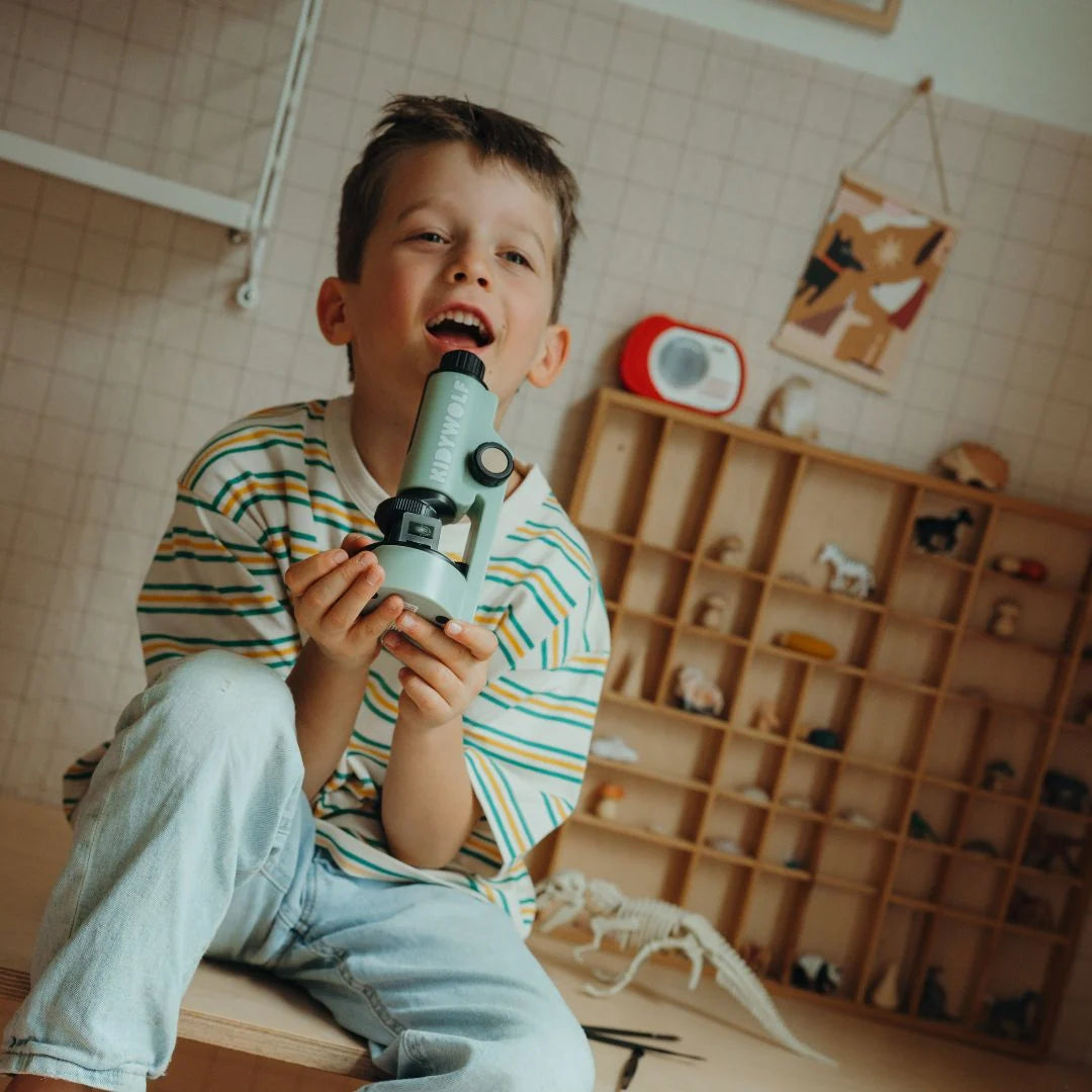 Kidywolf - KIDYMICROSCOPE nešiojamas mikroskopas vaikams - žalias - LE KUKU