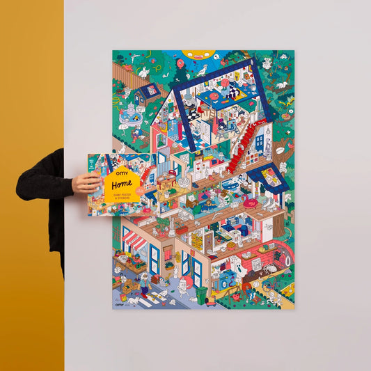 OMY plakatas su lipdukais Giant poster + 100 stickers - HOME