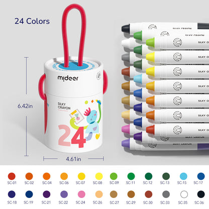 Mideer - Šilkinės kreidelės – 24 spalvos