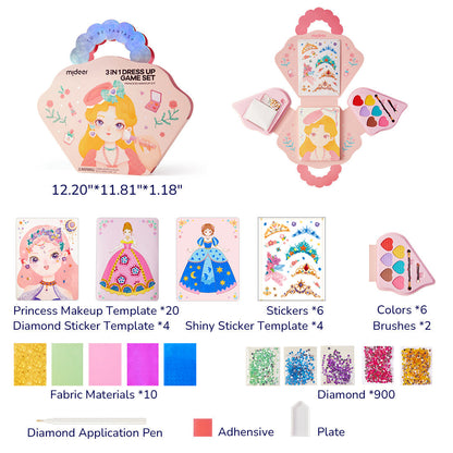Mideer - 3in1 kūrybinių dirbtuvių rinkinys “Princesės fantazijų makiažas”