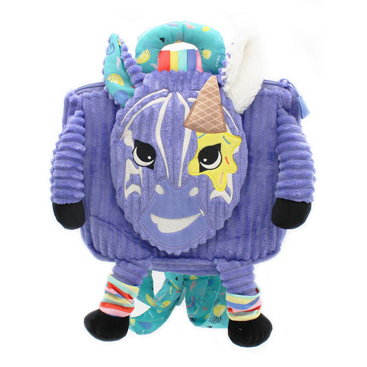 Les Déglingos kuprinė Corduroy Backpack Kiprokos the zebra