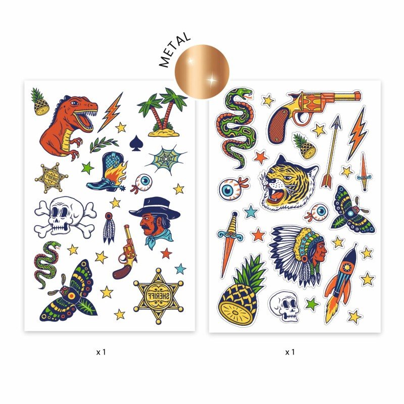DJECO - Tatuiruotės - Laukiniai (50+ tatuiruočių)