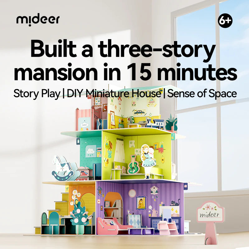 Mideer - 3D dėlionė / DIY lėlių namas