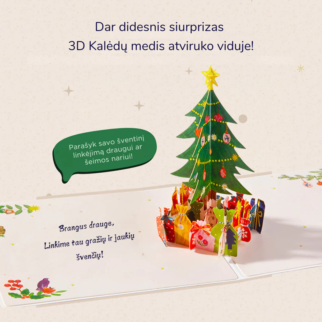 Mideer kalėdinė dėlionė su 3D iššokančiu atviruku ir voku