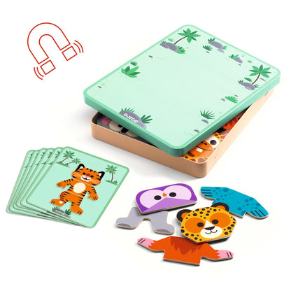 Mediniai magnetai ir metalinė dėžutė - Gyvūnai🐯