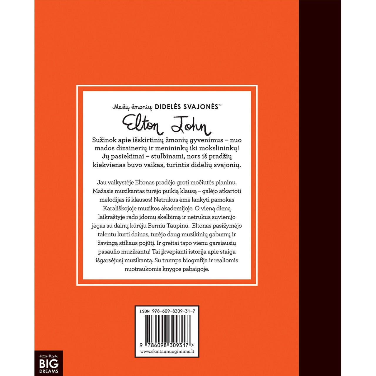 Knyga - Mažų žmonių DIDELĖS SVAJONĖS - ELTON JOHN