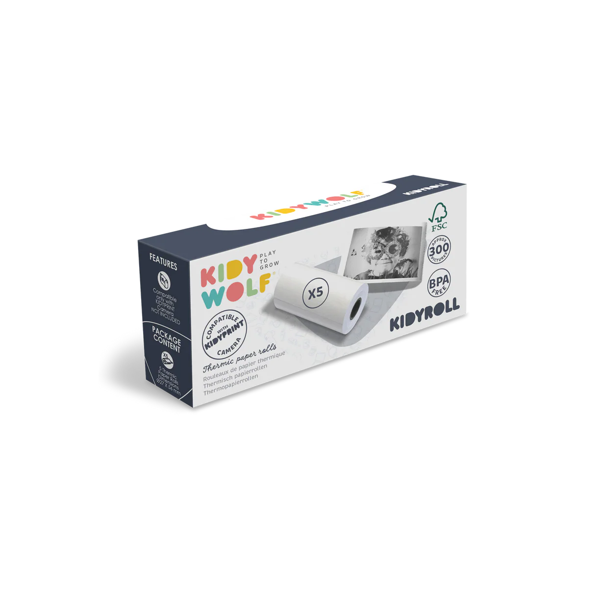 Lipnus fotopopierius fotoaparatui Kidyprint - KIDYROLL­-PA