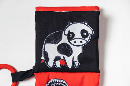 Edicare Editora, Lda. - kontrastinė knyga naujagimiams su kramtuku - Hey, look! Farm – Cloth Book