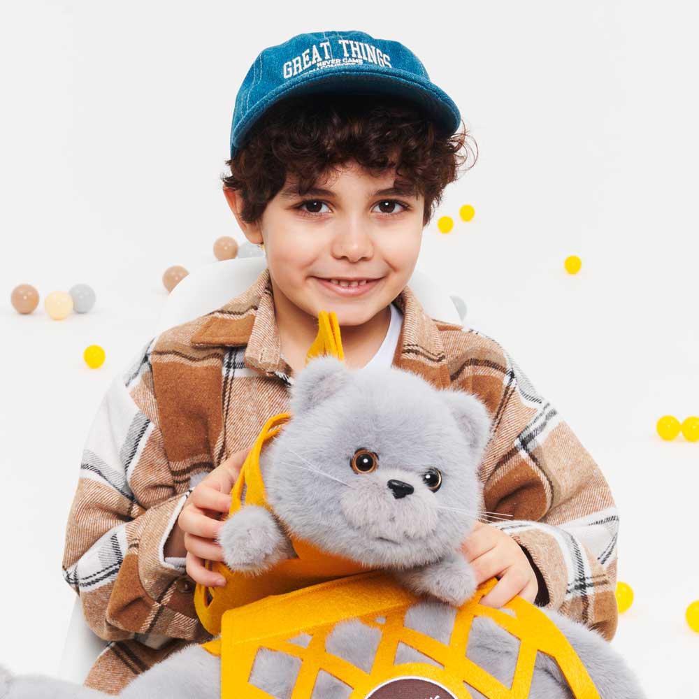 Milo & Millie pliušinis žaislas, Milo pilkas katinas (35 cm) — nuo 0 m.