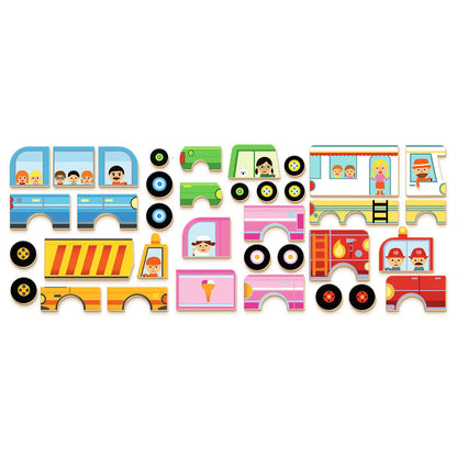 Mediniai magnetai ir metalinė dėžutė - Transporto priemonės