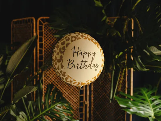 Folinis balionas - „Happy Birthday“ su taškeliais, 35x35 cm