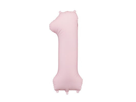 Folinis balionas - Šviesiai rožinis skaičius 1, 86 cm - Matinis