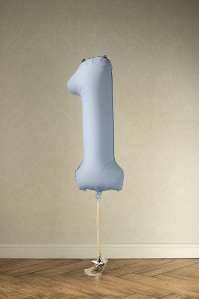 Folinis balionas - Melsvas skaičius 1, 86 cm - Matinis