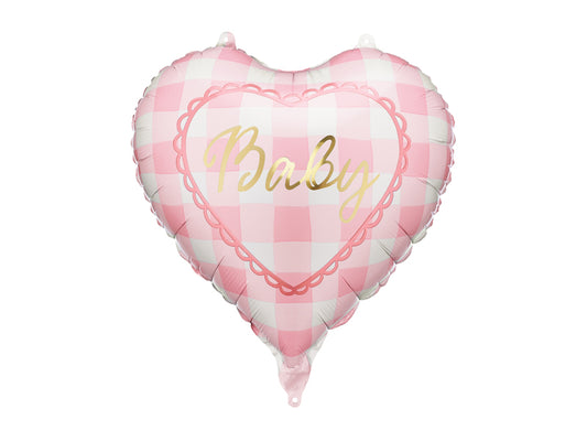 Folinis balionas - Rožinė širdelė “Baby”, 35 cm