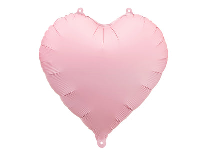 Folinis balionas - Rausva širdelė, 45 cm - matinė spalva