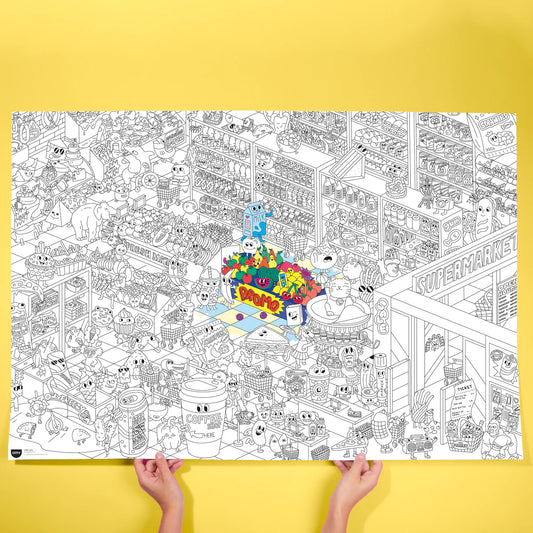 OMY - spalvinimo plakatas - SUPER MARKET - GIANT COLORING POSTER