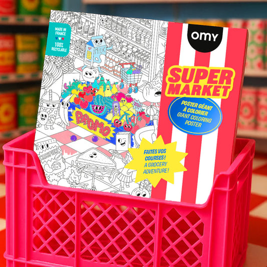 OMY - spalvinimo plakatas - SUPER MARKET - GIANT COLORING POSTER