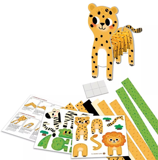 Créa Lign' - Jeux créatifs & éducatifs kūrybinis išlankstomas rinkinys -   "Animals of the savannah"