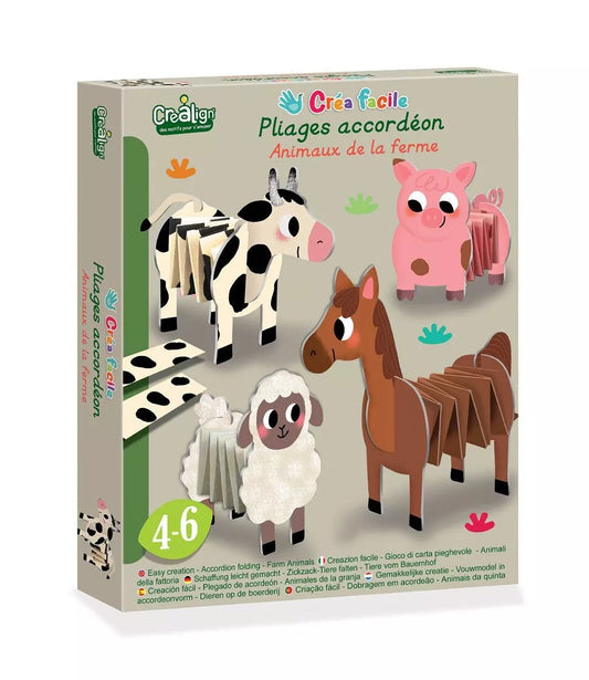 Créa Lign' - Jeux créatifs & éducatifs kūrybinis rinkinys -  Easy creation, Accordion folds "Farm animals"