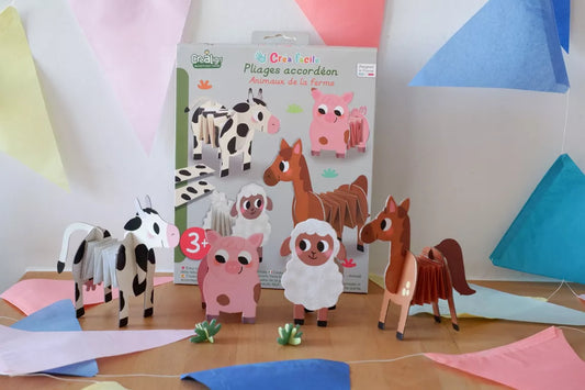 Créa Lign' - Jeux créatifs & éducatifs kūrybinis rinkinys -  Easy creation, Accordion folds "Farm animals"