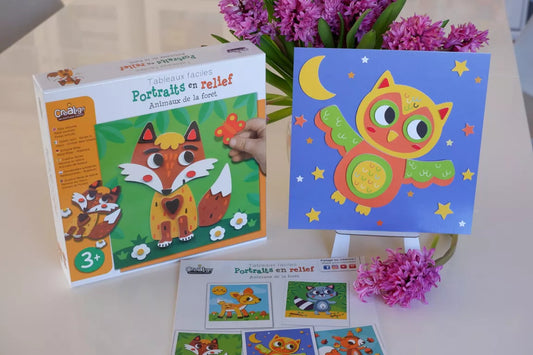 Créa Lign' - Jeux créatifs & éducatifs kūrybinis rinkinys - Relief portraits "Animals of the forest"
