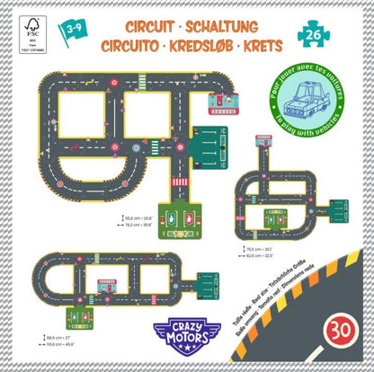 DJECO - Crazy motors - Milžiniška dėlionė - Miesto žiedas (26 det.)