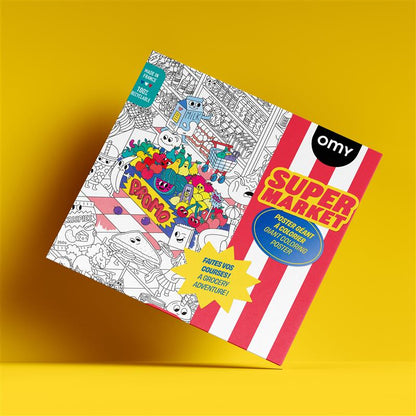 OMY - spalvinimo plakatas - SUPER MARKET - GIANT COLORING POSTER