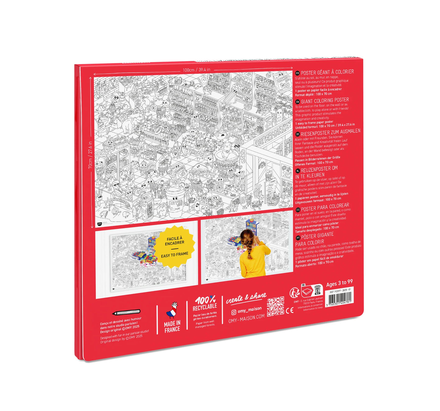 OMY - spalvinimo plakatas - SUPER MARKET - GIANT COLORING POSTER