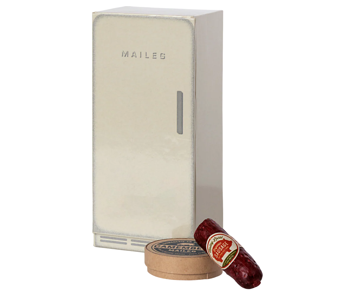 Maileg - Šaldytuvas su priedais - 🧀🍖