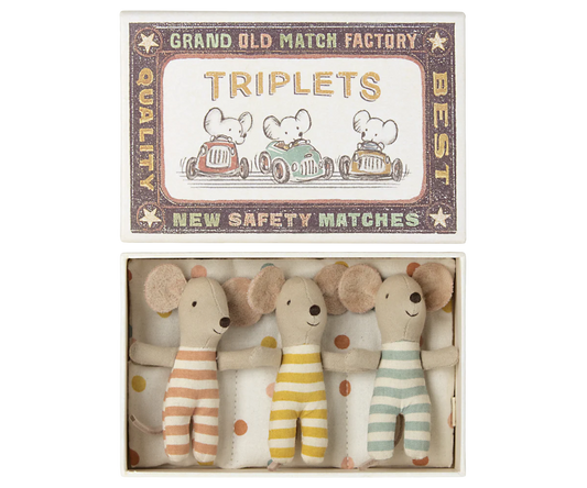 Maileg - mažyliai peliukai dėžutėje - Triplets