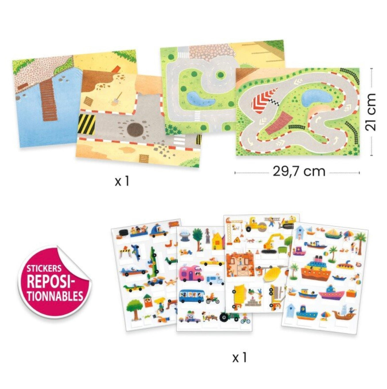 Daugkartiniai 3D lipdukai - Transporto priemonės