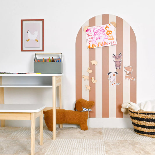 Magnetinė lenta prie sienos - Striped arche | Camel – 1mx58cm