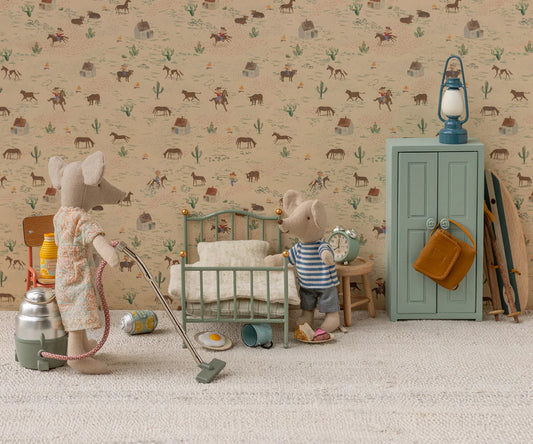 Vintažinė lova peliukams - Mėtų spalvos