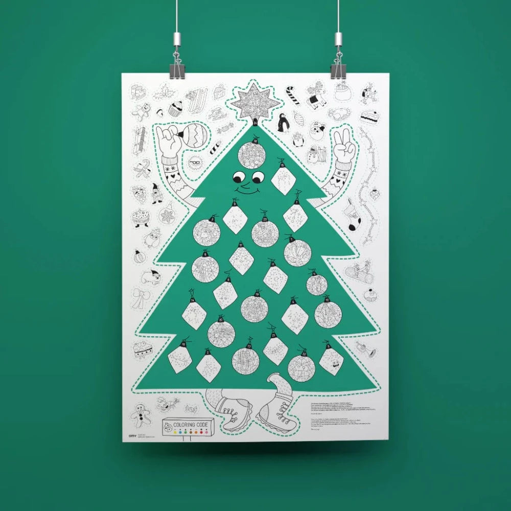 Kalėdinis plakatas CHRISTMAS TREE TO COLOUR