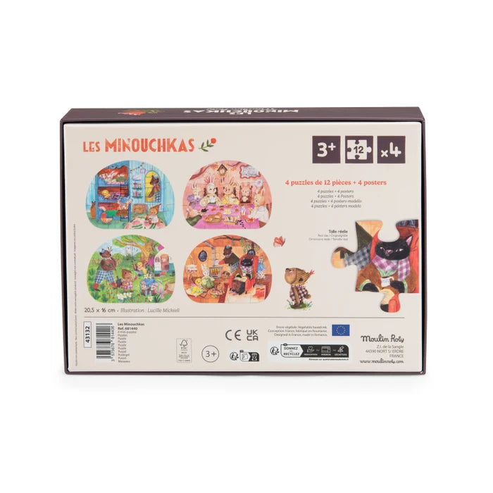 4 mini dėlionės „ A perfect day“ – Les Minouchkas