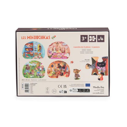 4 mini dėlionės „ A perfect day“ – Les Minouchkas