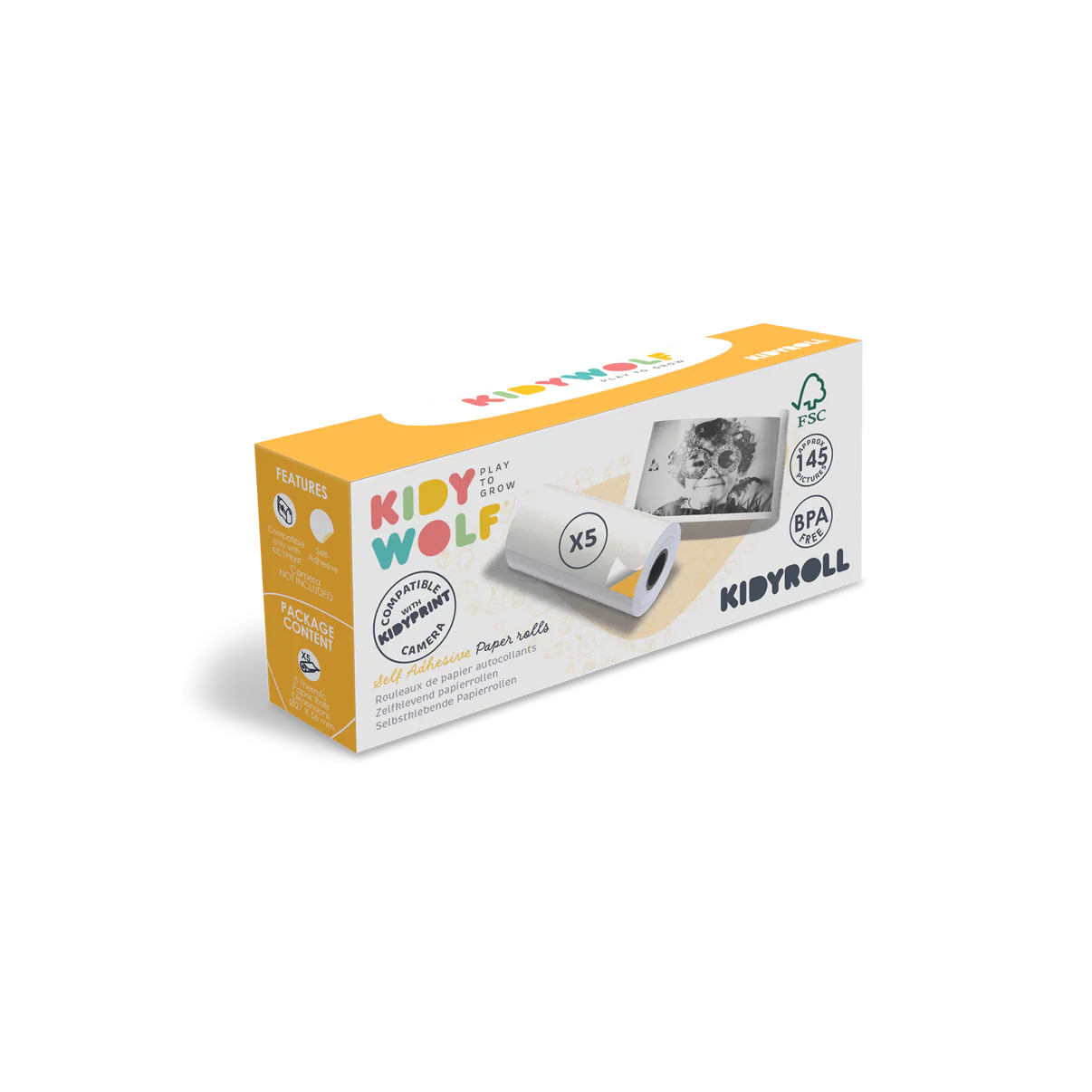 Lipnus fotopopierius fotoaparatui Kidyprint