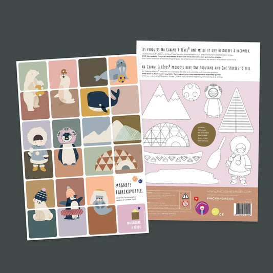 Ma Cabane à Rêves - magnetinis žaidimas dėlionė / magnetai - Magnetic Puzzle Game - Ice Pack Animals