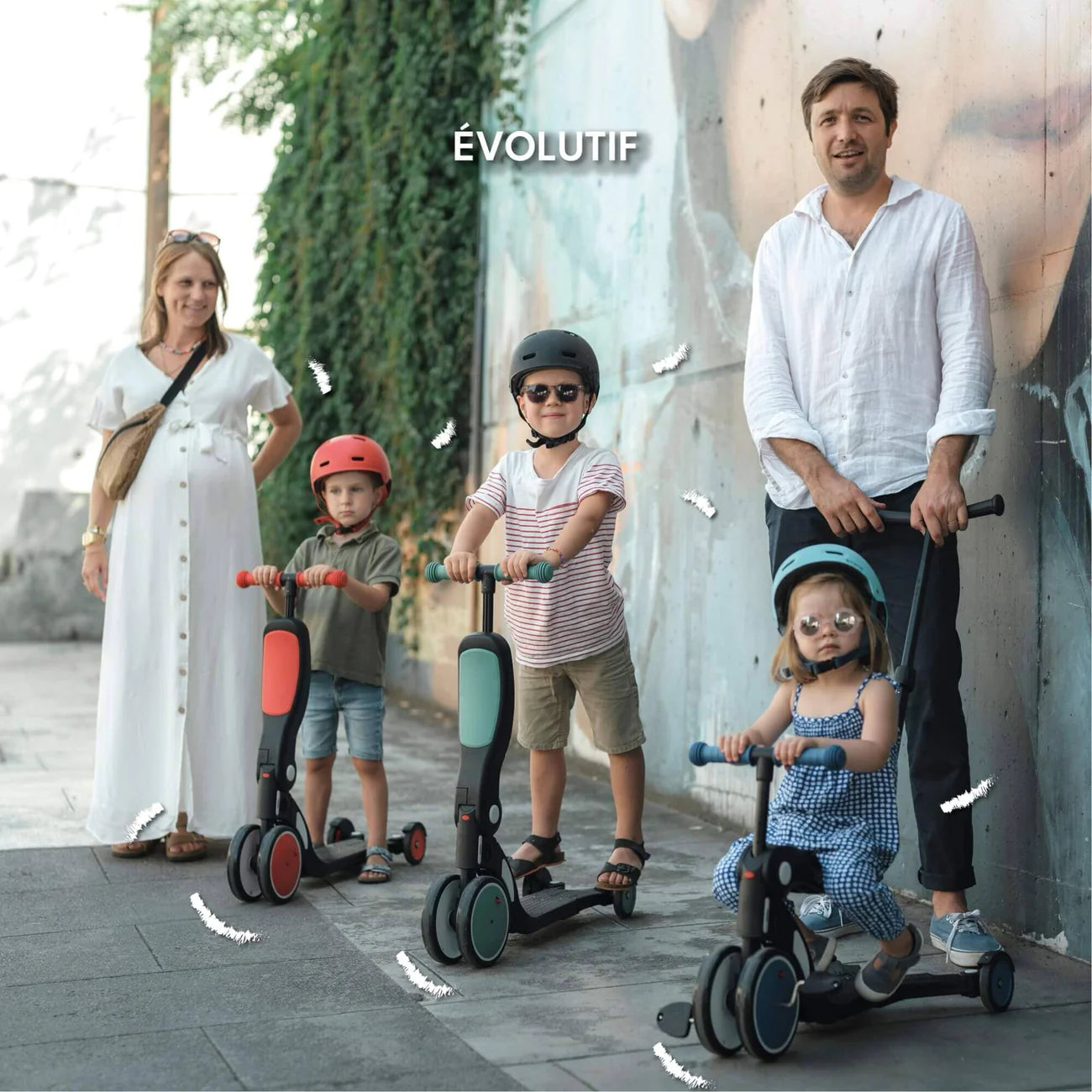 Looping - daugiafunkcinis SCOOTIZZ balansinis dviratis / triratukas / paspirtukas 5 in 1 - Žalia
