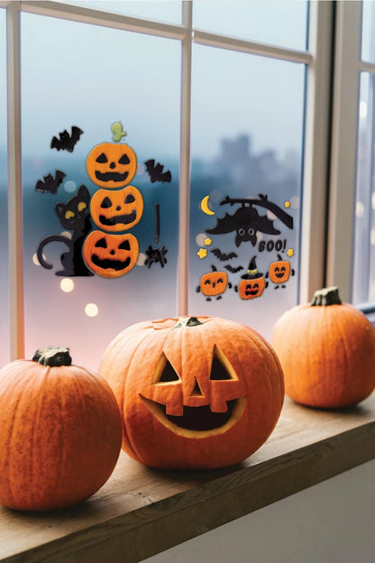 Geliniai lipdukai - Moliūgai - Halloween (Atsitiktinis modelis)