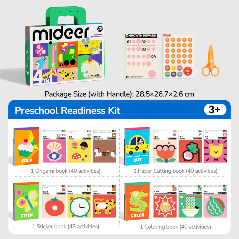 Mideer - 4in1 Įgūdžių lavinimo rinkinys priešmokyklinukui