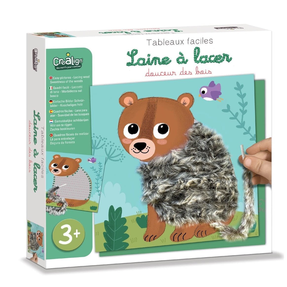 Créa Lign' - Jeux créatifs & éducatifs - lavinamasis-kūrybinis rinkinys Laine à lacer "Douceur des Bois" - LE KUKU