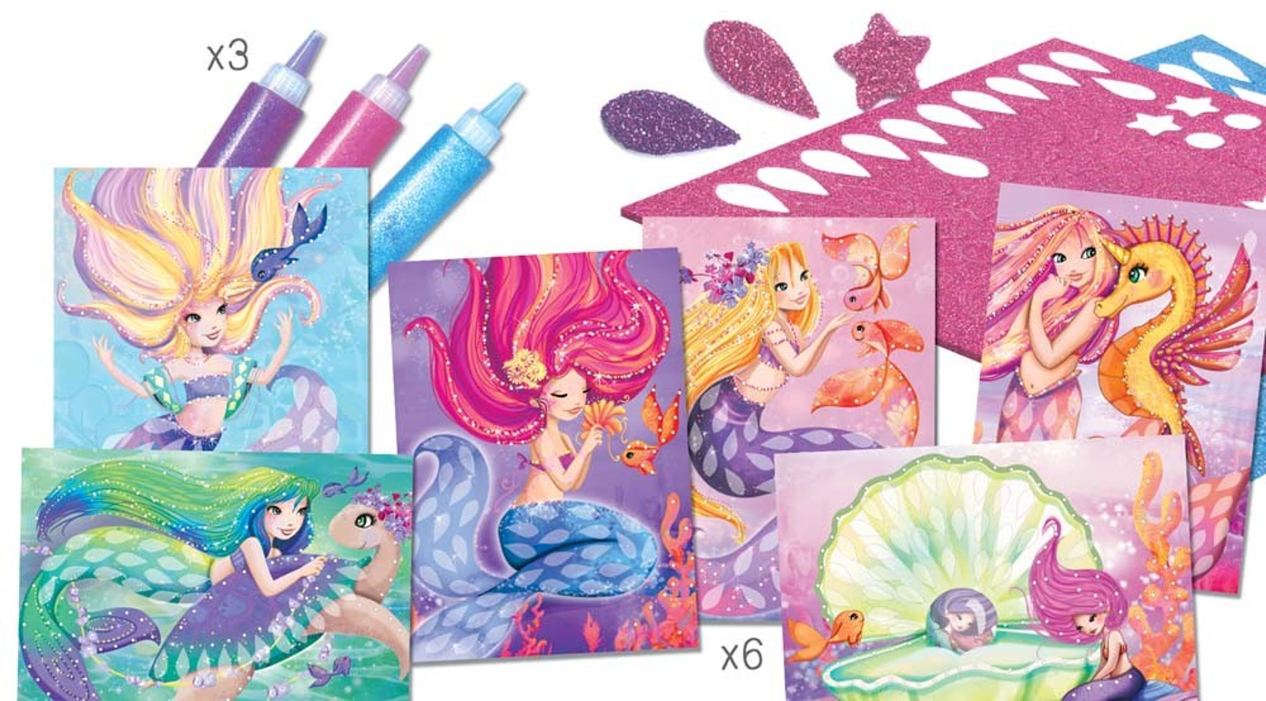 Crea Lign kūrybinis rinkinys - “Spindinčios undinės” - Cards to create - LE KUKU