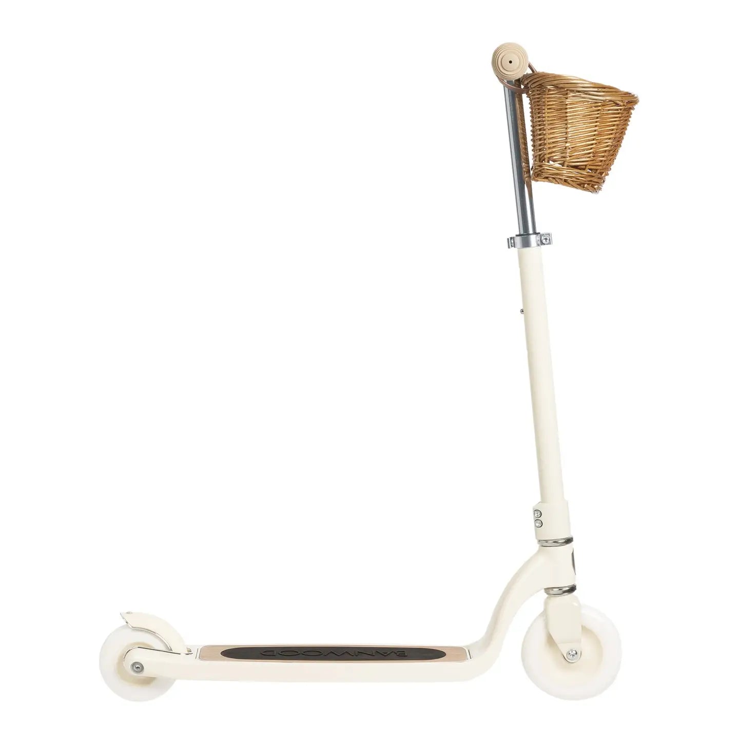 Vintažinis paspirtukas su krepšeliu - White