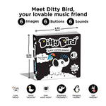 Ditty Bird - Garsų knygelė „Black and White" – naujagimiams (USB-C) - LE KUKU