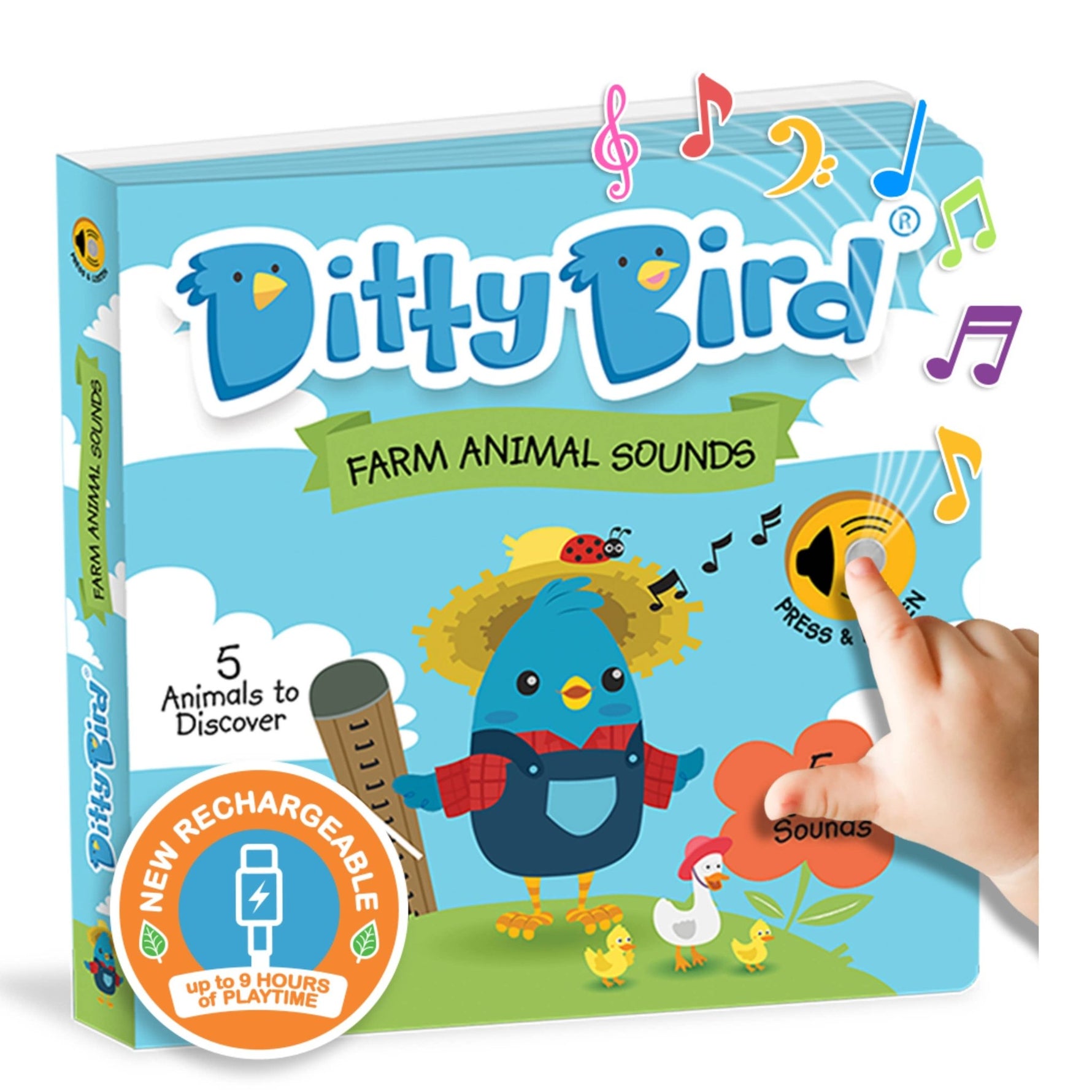 Ditty Bird - Garsų knygelė „Farm Animal" – Ūkio gyvūnai (USB-C) - LE KUKU