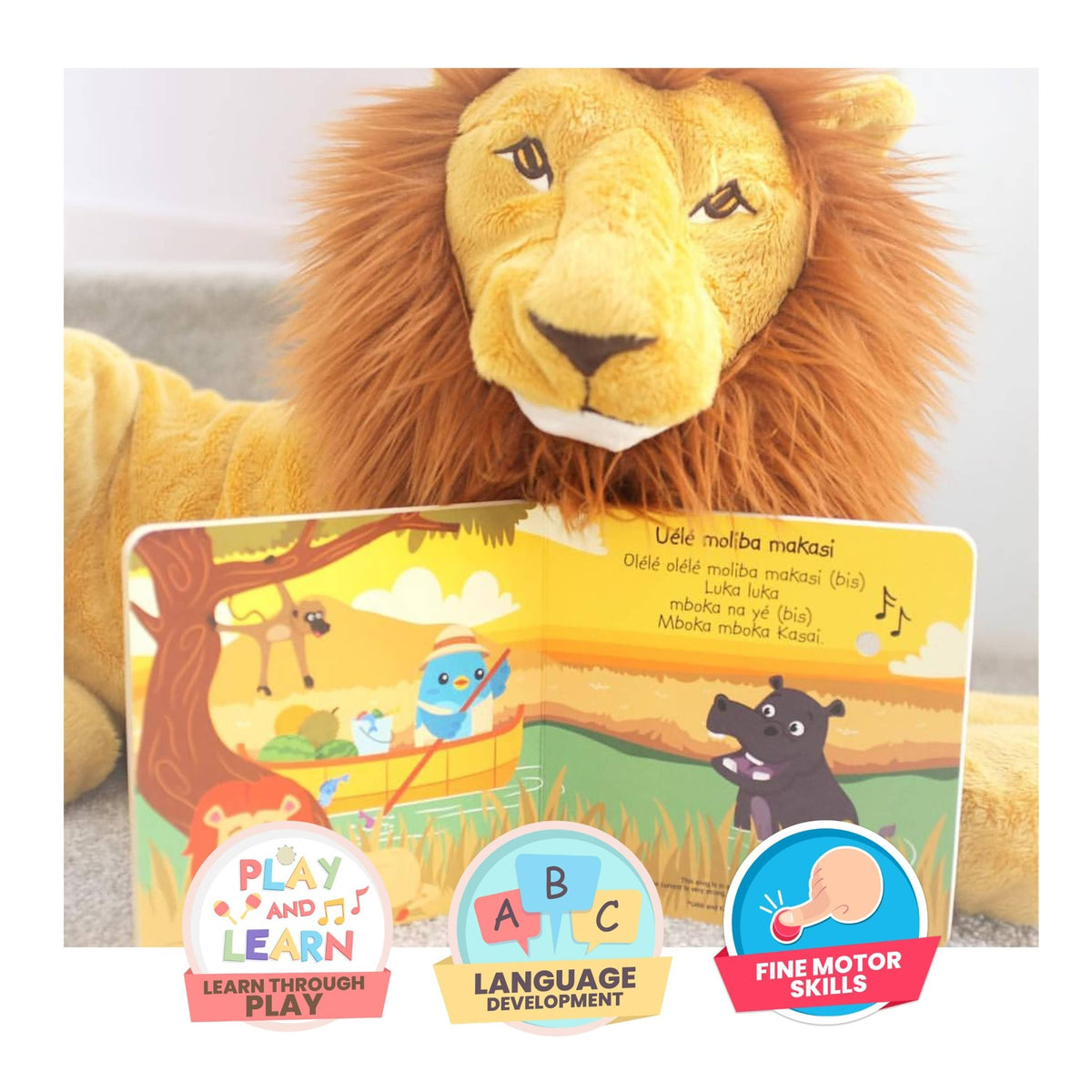 Ditty Bird garsų knygelė „Safari Animal Sounds" – safario gyvūnai (USB-C) - LE KUKU