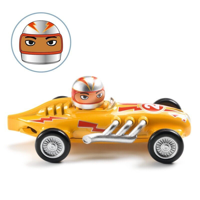 Djeco - Crazy motors - Žaislinė mašinėlė - Geltonasis Super Greitis - LE KUKU